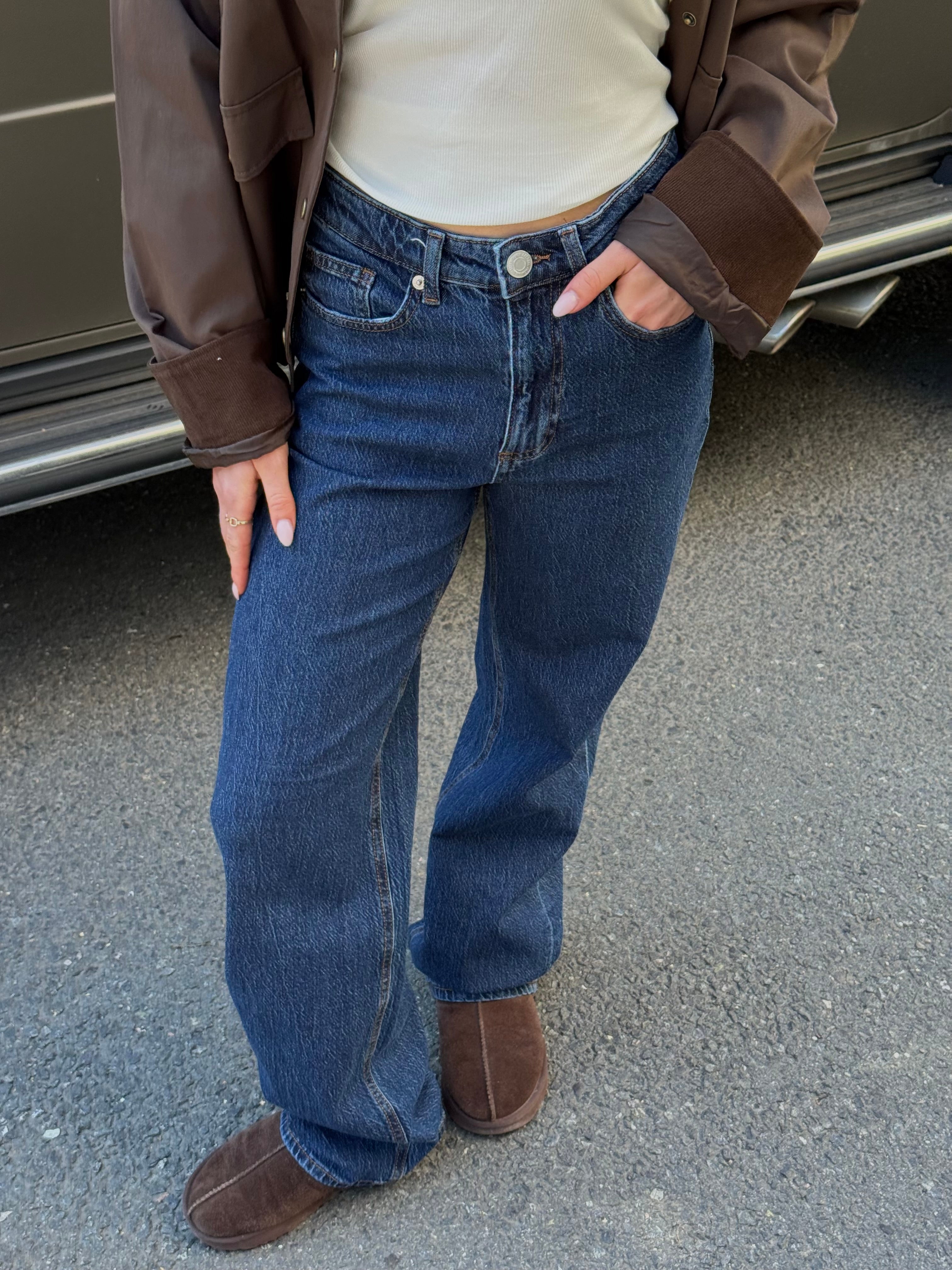 VMTESSA Wide Jeans - Dark Blue Denim